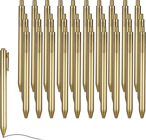 30 قطعة من أقلام حبر الزفاف الذهبية من لوسوفي 30 قطعة من أقلام حبر جاف بلاستيكية قابلة للسحب، أقلام رفيعة بالحبر الأسود 0.5 مم لحفلات الزفاف وحفلات الزفاف وحفلات الزفاف ومكتب الضيوف in Kuwait