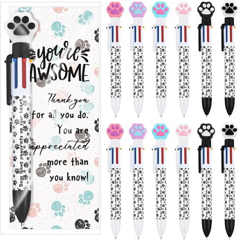 Engrowtic 48 Pcs 2026 Veterinary Appreciation Day 6 in 1 Paw Print Ballpoint Pens with Thank You Cards for Veterinary Student, Vet Technician, Receptionist, Assistant, Nurse, Pet Lover (Classic Color) in Kuwait