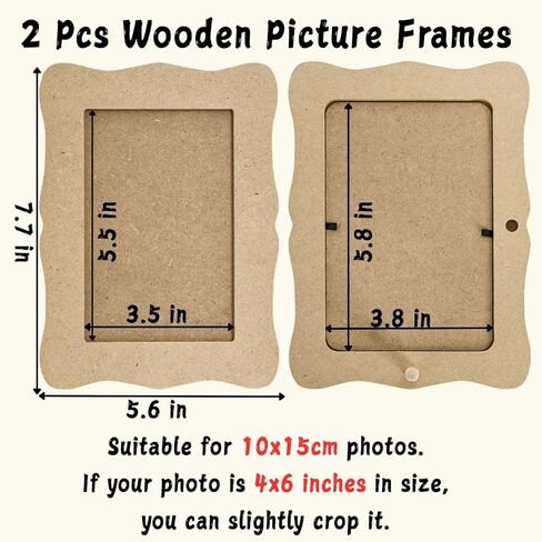 Coloch 2 Pack Decorate Your Own Mosaic Picture Frame Craft Kit, Wooden DIY Picture Frame Kits for Adults Mosaics Making Supplies for Gift, Decoration, Birthday, Anniversary in Kuwait