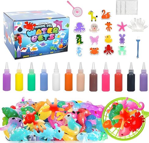 Magic Water Elf Toy Kit,12 Colors 3D DIY Water Gel Beads Kit with 14 Animal Molds,Complete Water Toy Set with Storage Box,Handmade STEM Craft Kits for Boys Girls Age 4+, Birthday Christmas Gift in Saudi Arabia