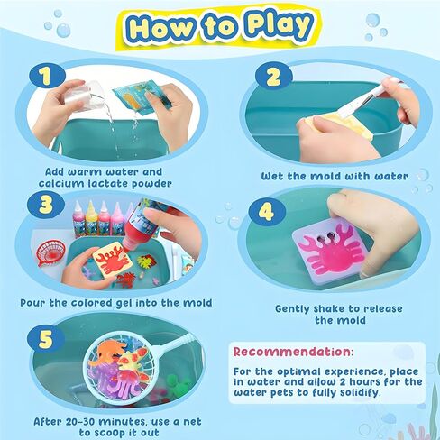 Magic Water Elf Toy Kit,12 Colors 3D DIY Water Gel Beads Kit with 14 Animal Molds,Complete Water Toy Set with Storage Box,Handmade STEM Craft Kits for Boys Girls Age 4+, Birthday Christmas Gift in Saudi Arabia