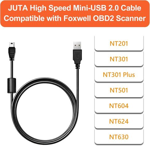 High Speed Mini-USB 2.0 Charging & Sync Cable Replacement for FOXWELL NT201, NT301, NT301 Plus, NT510, NT604, NT624, NT630 OBD2 Diagnostic Scanner - 2.6ft/80cm in Saudi Arabia