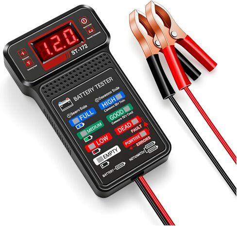 Car Battery Tester with LED Indicator & LCD Display,Battery Load Tester 12V Automotive for Real-Time Voltage Detection,Alternator Testers Automotive Tools with Alligator Clips in Saudi Arabia
