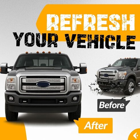 KUAFU Front Bumper Face Bar 3Pcs Compatible with 2011-2016 Ford F250 F350 F450 Super Duty Platinum, King Ranch, Lariat, XL, XLT W/Fog Light Holes FO1002417 BC3Z17757CPTM Steel Powder Coated in Kuwait