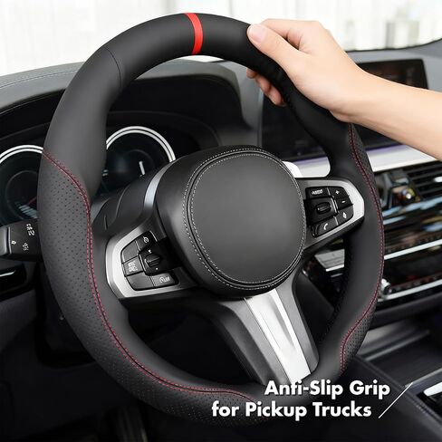 MEWANT Hand Stitch Steering Wheel Cover Compatible with BMW M Sport 2016-2024 2 3 4 5 6 7 8 Series G20 G22 G30 G11 G15 i4 Z4 X3 X4 X5 X6 X7 G01 G05 Black Microfiber Leather DIY Wrap Restoration Kit in Kuwait