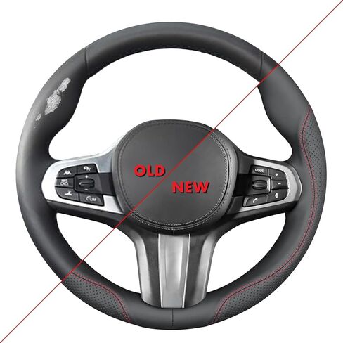 MEWANT Hand Stitch Steering Wheel Cover Compatible with BMW M Sport 2016-2024 2 3 4 5 6 7 8 Series G20 G22 G30 G11 G15 i4 Z4 X3 X4 X5 X6 X7 G01 G05 Black Microfiber Leather DIY Wrap Restoration Kit in Kuwait