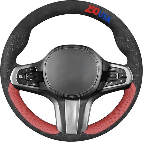 MEWANT Hand Stitch Steering Wheel Cover Compatible with BMW M Sport 2016-2024 2 3 4 5 6 7 8 Series G20 G22 G30 G11 G15 i4 Z4 X3 X4 X5 X6 X7 G01 G05 Black Microfiber Leather DIY Wrap Restoration Kit in Kuwait