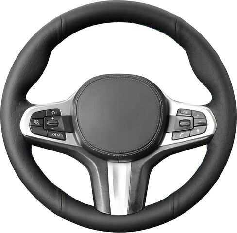 MEWANT Hand Stitch Steering Wheel Cover Compatible with BMW M Sport 2016-2024 2 3 4 5 6 7 8 Series G20 G22 G30 G11 G15 i4 Z4 X3 X4 X5 X6 X7 G01 G05 Black Microfiber Leather DIY Wrap Restoration Kit in Kuwait