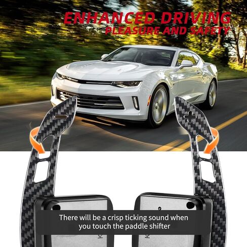 Magnetic Carbon Fiber Steering Wheel Paddle Shifters Extension for Chevrolet Camaro 2016-2024, for Chevy C7 Corvette 2014-2019(Glossy, Magnetic,Replacement) in Saudi Arabia
