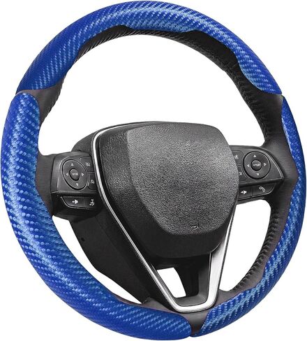Matte Black Carbon Fiber Anti-Slip Auto Car Steering Wheel Cover for Honda Accord Civic CR-V HR-V Pilot Fit Passport Odyssey in Kuwait