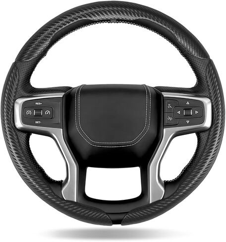 Matte Black Carbon Fiber Anti-Slip Auto Car Steering Wheel Cover for Honda Accord Civic CR-V HR-V Pilot Fit Passport Odyssey in Kuwait
