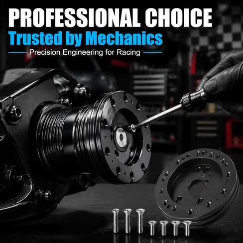 1 PC Car Steering Wheel Adapter Connector, 6 Hole to 3 Hole Metal Wheel Hub Conversion Spacer, Alloy Steering Wheel Quick Release Adapter, Universal for Most Cars (Black) in Saudi Arabia