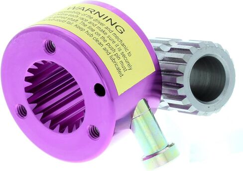 Aluminum Quick Release Steering Wheel Hub, 3/4 Inch Splined, Push Button Release, Billet Aluminum with Steel Sleeve, Purple Anodized Finish, Easy Removal for Race Cars in Saudi Arabia