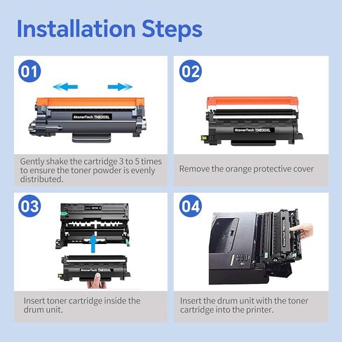 TN830 / TN830XL High Yield Toner Cartridges Replacement for Brother TN830XL TN830 830XL Toner Cartridge with DCP-L2640DW HL-L2460DW HL-L2405W MFC-L2820DW Printer | 4-Pack Ink in Saudi Arabia