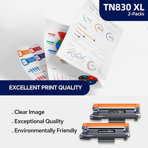 TN830 / TN830XL High Yield Toner Cartridges Replacement for Brother TN830XL TN830 830XL Toner Cartridge with DCP-L2640DW HL-L2460DW HL-L2405W MFC-L2820DW Printer | 4-Pack Ink in Saudi Arabia