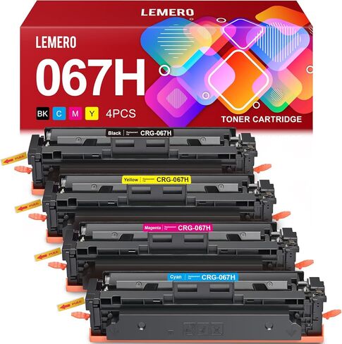 LEMERO 067H Toner Compatible for Canon 067H 067 Toner Cartridges Set Work for Canon MF656Cdw MF654Cdw MF653Cdw LBP632Cdw MF652Cdw Printer (BCMY 4-Pack of 067H 067 Toner) in Saudi Arabia