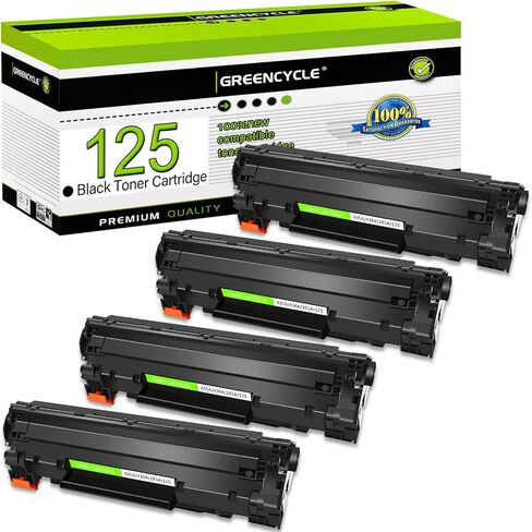 greencycle Compatible Toner Cartridge Replacement for Canon 125 CRG-125 C125 3484B001AA to use with ImageClass LBP6030w LBP6000 ImageClass MF3010 Laser Printer (Black, 4 Pack) in Kuwait
