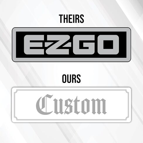 Custom EZ-GO TXT Decal Badge Replacement Emblem for EZ-GO TXT Golf Cart - Personalized Text - Multiple Color Options - Old English Design - Made in The USA - Size 9.25" x 2.7" in Saudi Arabia
