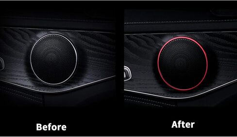 x xotic tech 4pcs Interior Door Stereo Audio Speaker Horn Circle Ring Loudspeaker Cover Trim Compatible with Mercedes Benz C250 C300 C350 C400 C63 X205 GLC250 GLC300 (Red) - Outer Diameter 3.3" in Kuwait