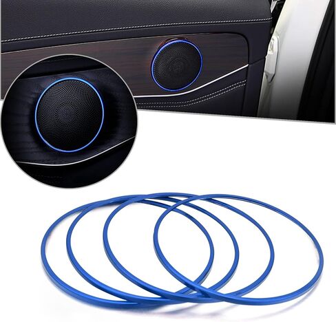 x xotic tech 4pcs Interior Door Stereo Audio Speaker Horn Circle Ring Loudspeaker Cover Trim Compatible with Mercedes Benz C250 C300 C350 C400 C63 X205 GLC250 GLC300 (Red) - Outer Diameter 3.3" in Kuwait