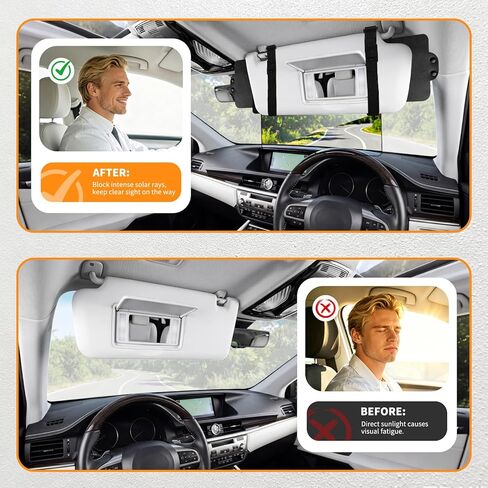 Sun Visor Extender for Car, Polarized Sun Glare Visor Extension, Universal Fit Auto Sunshade Blocker for UV Protection, Easy to Install in Saudi Arabia