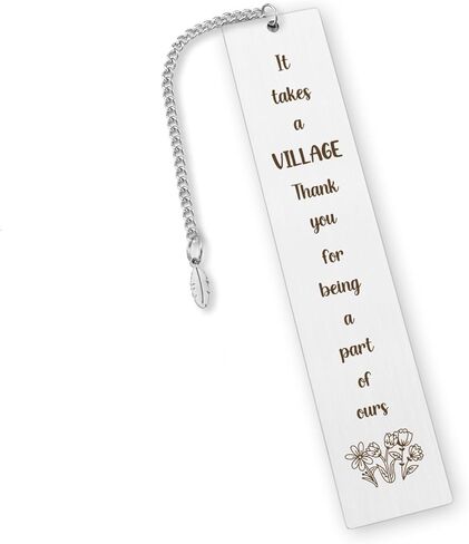 Teacher Gifts Nanny It Takes a Village Metal Bookmarks Thank You Gift for Babysitter Daycare Provider Coworker OBGYN Gifts Nicu Nurse Midwife Labor and Delivery Birthday Back to School Christmas Gift in Saudi Arabia