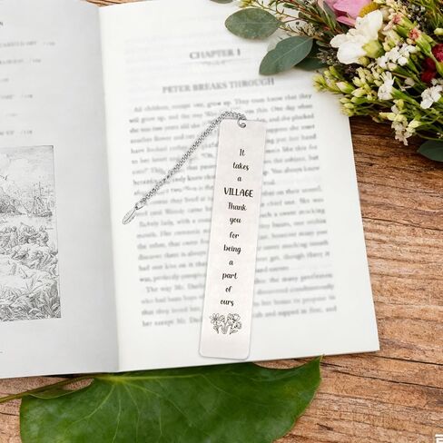 Teacher Gifts Nanny It Takes a Village Metal Bookmarks Thank You Gift for Babysitter Daycare Provider Coworker OBGYN Gifts Nicu Nurse Midwife Labor and Delivery Birthday Back to School Christmas Gift in Saudi Arabia