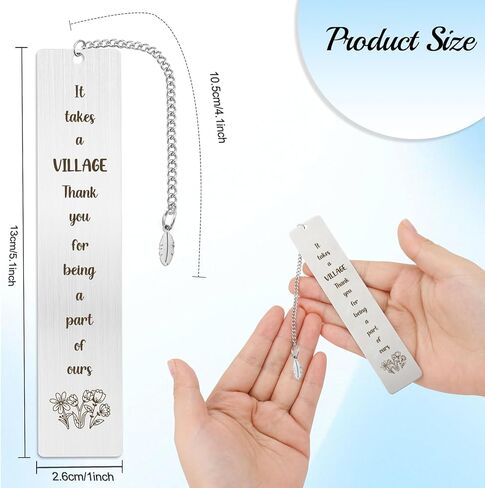 Teacher Gifts Nanny It Takes a Village Metal Bookmarks Thank You Gift for Babysitter Daycare Provider Coworker OBGYN Gifts Nicu Nurse Midwife Labor and Delivery Birthday Back to School Christmas Gift in Saudi Arabia
