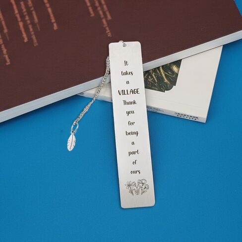 Teacher Gifts Nanny It Takes a Village Metal Bookmarks Thank You Gift for Babysitter Daycare Provider Coworker OBGYN Gifts Nicu Nurse Midwife Labor and Delivery Birthday Back to School Christmas Gift in Saudi Arabia