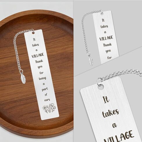 Teacher Gifts Nanny It Takes a Village Metal Bookmarks Thank You Gift for Babysitter Daycare Provider Coworker OBGYN Gifts Nicu Nurse Midwife Labor and Delivery Birthday Back to School Christmas Gift in Saudi Arabia