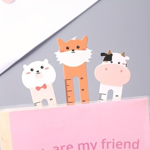 50pcs Cute Animal Bookmarks Ruler Set, 10 Styles Multifunction Book Markers with Ruler, Teacher Classroom Prizes, Student Reading Rewards, School Supplies, Party Favors for Kids in Kuwait
