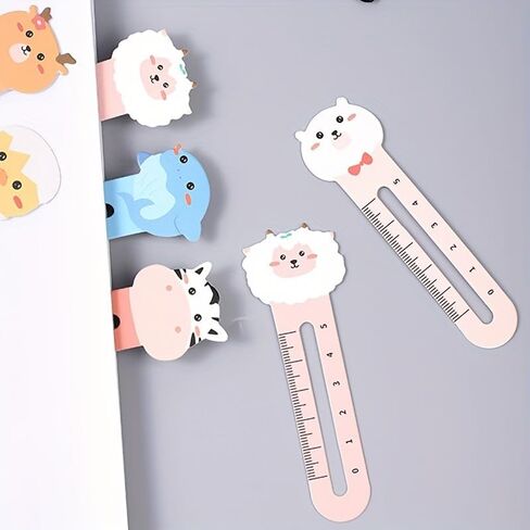 50pcs Cute Animal Bookmarks Ruler Set, 10 Styles Multifunction Book Markers with Ruler, Teacher Classroom Prizes, Student Reading Rewards, School Supplies, Party Favors for Kids in Kuwait