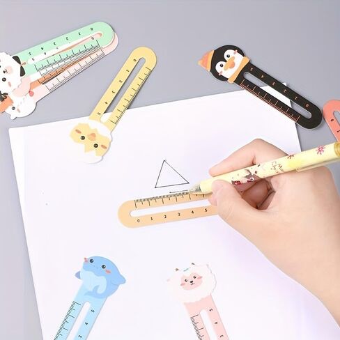 50pcs Cute Animal Bookmarks Ruler Set, 10 Styles Multifunction Book Markers with Ruler, Teacher Classroom Prizes, Student Reading Rewards, School Supplies, Party Favors for Kids in Kuwait