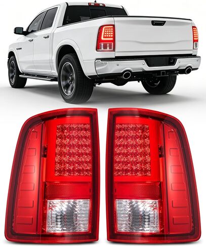 LED Tail Lights Assembly for Dodge RAM 1500 2009-2018, Bright Taillights Compatible With 09-18 Ram 1500 2500 3500, LED C-Tube Tail Lights Rear Lamps, IP67 Waterproof, Plug & Play, 1 Pair in Saudi Arabia