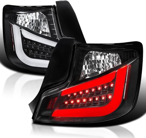 SPEC-D TUNING Black LED Tail Lights w/White LED Light Bar Compatible with 2011-2013 Scion tC, Left + Right Pair Assembly in Kuwait
