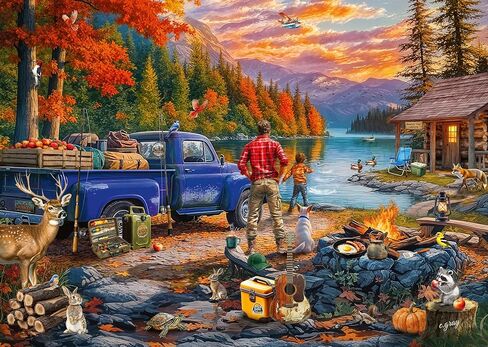 Ravensburger Sunset Lake Large Format 300 Piece Puzzle for Adults in Kuwait