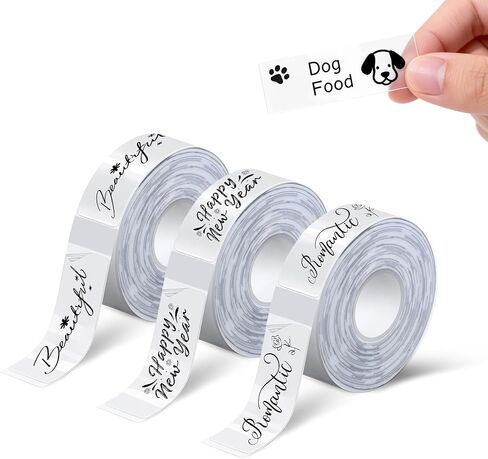 AH-P05 XenGro Transparent Label Tape 3PCS, Self-Adhesive Thermal Labels Refill Paper Roll for XenGro AH-P05 Mini Label Maker, 14mm X 40mm, for Home/Kitchen/Office Storage/School Supplies - Transparent in Saudi Arabia