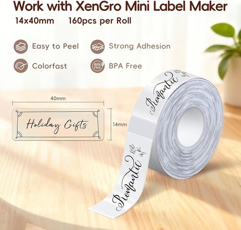 AH-P05 XenGro Transparent Label Tape 3PCS, Self-Adhesive Thermal Labels Refill Paper Roll for XenGro AH-P05 Mini Label Maker, 14mm X 40mm, for Home/Kitchen/Office Storage/School Supplies - Transparent in Saudi Arabia