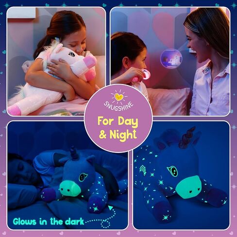 Glow in the Dark Unicorn Plush with Book & Flashlight Projector, 18 Inch Unicorn Stuffed Animal and Book Set, Light Up Toy Stuffies for Girls Gift Set, Bedtime Help Sleep Aid in Saudi Arabia