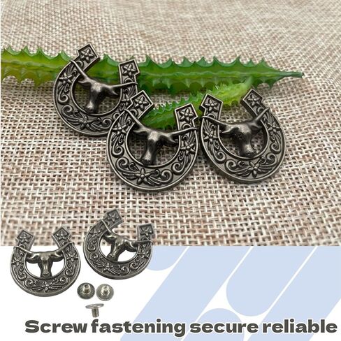 10Pcs Western Buttons Authentic Leather Fasteners Decorative Screw Buckle Screw Back Buttons for DIY Craft Fabrics and Western Wear Projects in Saudi Arabia