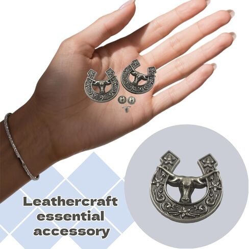 10Pcs Western Buttons Authentic Leather Fasteners Decorative Screw Buckle Screw Back Buttons for DIY Craft Fabrics and Western Wear Projects in Saudi Arabia