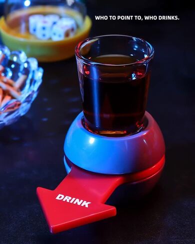 Yun River Spin The Shot – Fun Party Drinking Game, Shot Spinner,Includes 2 Ounce Shot Glass in Saudi Arabia
