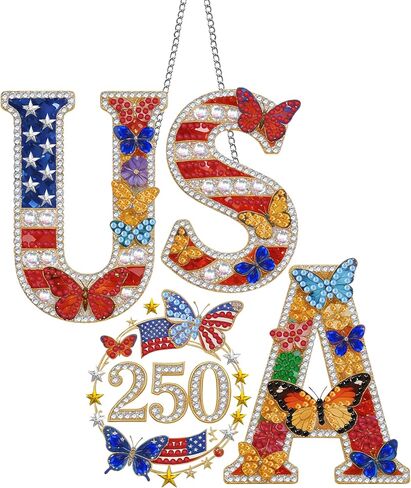 Hanging Diamond Art Kits for Adults Statue of Liberty America - 8x8 Inch Double-Sided Acrylic Board DIY Crystal Diamond Suncatcher Pendant, Sparkling Home Wall or Window Decor Handmade Gift in Saudi Arabia