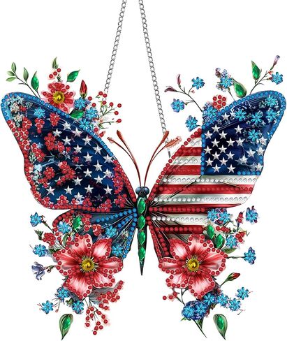 Hanging Diamond Art Kits for Adults Statue of Liberty America - 8x8 Inch Double-Sided Acrylic Board DIY Crystal Diamond Suncatcher Pendant, Sparkling Home Wall or Window Decor Handmade Gift in Saudi Arabia