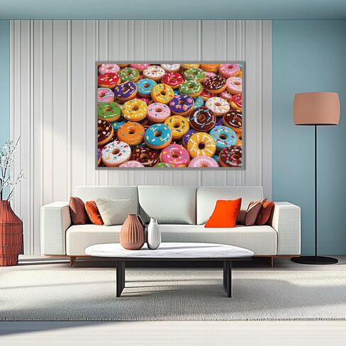 Jigsaw Puzzles for Adults 1000 Pieces - Challenging Fun Puzzles Stunning Art Wall Decor, Gift for Adult Puzzle Lovers, Family Game, Colorful Donuts C0816 in Saudi Arabia