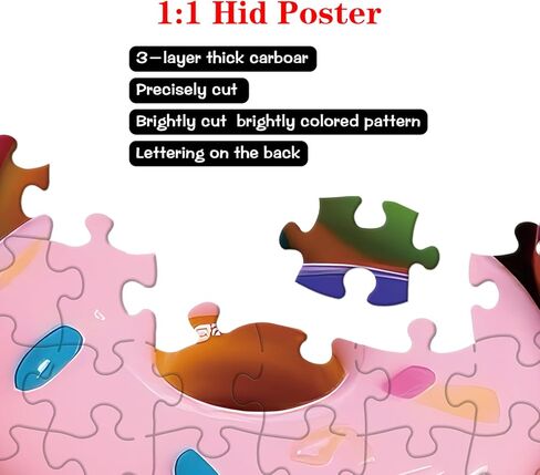 Jigsaw Puzzles for Adults 1000 Pieces - Challenging Fun Puzzles Stunning Art Wall Decor, Gift for Adult Puzzle Lovers, Family Game, Colorful Donuts C0816 in Saudi Arabia