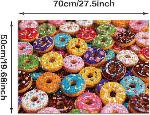 Jigsaw Puzzles for Adults 1000 Pieces - Challenging Fun Puzzles Stunning Art Wall Decor, Gift for Adult Puzzle Lovers, Family Game, Colorful Donuts C0816 in Saudi Arabia