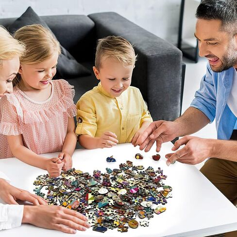 Wooden Puzzles for Adults, Unique Shape Wooden Jigsaw Puzzles for Adults, Cocktail Wood Puzzles Adult with Exquisite Wooden Box for Family Game Birthday Gift (10.8 x 15.1in, 270pcs) in Saudi Arabia