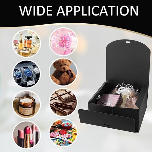 12 PCS Black Gift Boxes with Lids，9.8x7.8x3.9, Bridesmaid Proposal Box with Ribbon, Gift Boxes for Wedding, Christmas, Valentine's Day,Birthday,Baby Shower and the other Parties in Saudi Arabia
