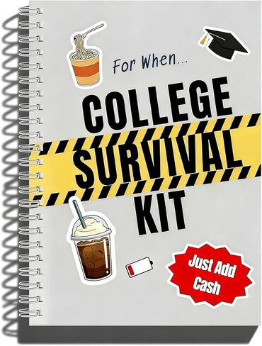 The 'For When..' College Survival Kit Gift Card Book, 2026 College Graduation Gift Card Holder Book, Funny Interactive Pages Money Cash Holder, Back to School Student Care Package Idea in Saudi Arabia